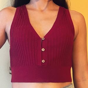 Intimately Free People cropped sweater vest Raspberry Pink
